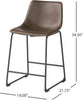 Nathaniel Vintage Faux Leather Counter Stools Set Of 2 With Steel Frame - Brown | Ensemble De 2 Tabourets De Comptoir Nathaniel Vintage En Similicuir Avec Structure En Acier, Marron