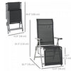 Outsunny Foldable Lounge Chair With Adjustable Backrest & Footrest, Black
