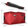Outsunny 5-8 Person Pop-up Ice Fishing Shelter Tent, Red|Outsunny Tente De Peche Sur Glace Pour 8 Personnes, Rouge