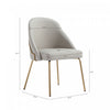 Gracie Modern Metal Vegan Leather Dining Chair in Stone Gray and Gold | Chaise de salle a manger moderne Gracie en metal et cuir vegetalien, gris pierre et or
