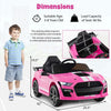 Costway 12v Licensed Ford Mustang Shelby Gt500 Kids Ride On Car With Remote Control Pink