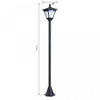 Outsunny Single Solar Lamp Post Garden Solar-powered LED Streetlight Style Outdoor Light Waterproof |Luminaire Exterieur Solaire Lampadaire Lanterne Classique LED 10 Lm Dim. 15l X 15l X 120h Cm Noir
