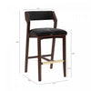 Patricia Modern Wood Upholstered Barstool in Black - Set of 2 | Tabouret de bar moderne Patricia en bois et tissu noir - Lot de 2