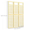Outsunny 3 Panel Outdoor Wood Privacy Screen, Room Divider, Natural Wood
