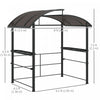 Outsunny 8' X 5' Grill Gazebo Shelter With Interlaced Vented Pc Roof, Outdoor Bbq Canopy With Side S|Outsunny Abri De Tonnelle 8'x5' Avec Toit Ventile En Pc, Etageres Laterales
