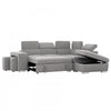Pax 105 in. Fabric Sleeper Sectional with Storage Chaise, Nested Stools and Adjustable Headrests - Grey | Pax 105 po. Sectionnel-lit en tissu avec chaise longue de rangement, tabourets encastres et appuie-tetes reglables - Gris