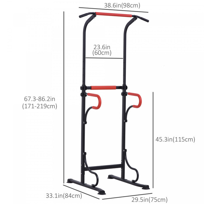 Soozier Power Tower Pull Up Bar Dip Station For Home Office Gym Multi-function Workout Equipment