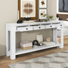 Gracie Solid Wood Console Table With Drawers And Shelf - Antique White | Table Console Gracie En Bois Massif Avec Tiroirs Et Etagere - Blanc Antique