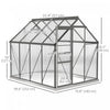 Outsunny 6' X 8' X 6.5' Polycarbonate Greenhouse Walk-in Green House|Outsunny Serre Exterieure En Polycarbonate 6' X 8' X 6.5'