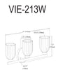 Dainolite Vienna 3 Light Incandescent Vanity Matte Black Clear Ribbed Glass Lamp|Lumière de coiffeuse Vienna de Dainolite en verre côtelé transparent, avec fini noir mat et 3 ampoules incandescentes