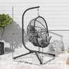Outsunny Hanging Egg Chair with Thick Padded Cushion, Hammock Chair, Grey