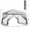 Outsunny 12' X 12' Pop Up Gazebo, Foldable Canopy Tent With Carrying Bag, Mesh Sidewalls And 3-level|Outsunny 141.75"l X 141.75"l Tonnelle Barnum Automatique Pop-up Gazebo Pliable Exterieur Jardin 4 Mo