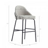 Gracie Modern Metal Upholstered Barstool in Stone Gray and Black - Set of 3 | Tabouret de bar moderne en metal Gracie avec revetement en tissu, gris pierre et noir - Lot de 3