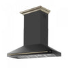 Forno Aria 60 Inch Wall-Mounted Black Range Hood- FRHWM5095-60BLK | Hotte de cuisiniere murale Aria de 60 po en noire inoxydable-FRHWM5095-60BLK