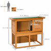 Pawhut Wooden Rabbit Hutch, 2-level Bunny Cage Small Animal House With Run, Tray For Outdoor, Backya|Pawhut Clapier En Bois Pour Petits Animaux Cage A 2 Niveaux Avec Cour Arriere