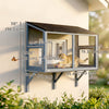 PawHut Bug Proof Window Cat Catio, Outdoor Cat House w/ Metal Mesh, Outdoor Enclosure for Indoor Pet, Expandable Safe Window Perch for Sunbathing, Napping & Overlooking, 39.4"L