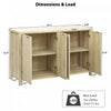 Ted 55" Fluted Buffet Cabinet With Storage And Adjustable Shelves - Natural | Ted Buffet Cannele 55" Avec Rangement Et Etageres Reglables - Naturel