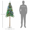 Homcom 6' Slim Pencil Artificial Snow Christmas Tree With Led Lights|Homcom Sapin De Noel Artificiel 6' Enneige Avec Lumieres Led