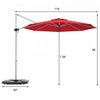 Costway 11' Patio Cantilever Offset Umbrella 360 degrees Rotation Aluminum Tilt Red