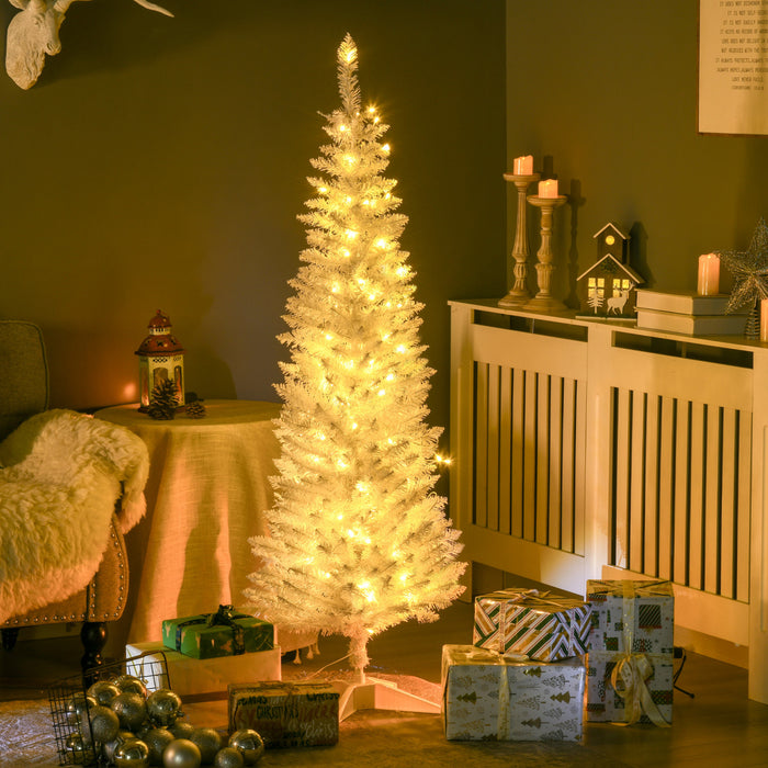 HOMCOM 5' Prelit Artificial Christmas Tree with Warm White LED Lights