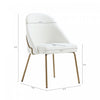 Gracie Modern Metal Vegan Leather Dining Chair in White and Gold | Chaise de salle a manger moderne Gracie en metal et cuir vegetalien blanc et or