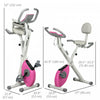 Soozier Foldable Exercise Bike W/ 8 Level Quiet Magnetic Resistance, Pink|Soozier Velo D'exercice Pliable W/8 Resistance De Niveau, Rose