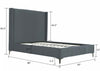 Promenade Mid-Century Modern Upholstered Velvet Queen Bed in Gray | Lit Queen Promenade style moderne du milieu du siecle en velours gris capitonne