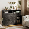 HOMCOM Sideboard, Buffet Cabinet with 4 Barn Doors and 3 Drawers Dark Brown