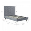 Crosby Modern Upholstered Velvet Full Bed in Gray | Lit double moderne Crosby en velours gris capitonne