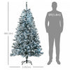 Homcom 6' Flocked Artificial Christmas Tree With Cold White Led Lights|Homcom Sapin De Noel Artificiel Floque 6 Pi Avec Lumieres A Led Blanc Froid