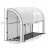 Outsunny Lean-to Greenhouse with PE Cover, Gardening Green House, White
