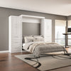 Bestar Pur Queen Murphy Bed with Closet Storage Cabinets (115 W) - White|Grand lit escamotable Pur de Bestar de 115 po (L) avec armoires de rangement - blanc