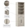 Bestar Key West 25 W Closet Organizer with Drawer & Doors - Linen White Oak|Organisateur de garde-robe Key West de Bestar de 25 po (L) avec tiroir et portes - blanc chêne lin