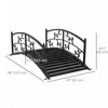 Outsunny 4' Metal Arch Garden Bridge With Siderails, Pond Bridge, Black|Outsunny 4' Pont De Jardin Arque En Metal Avec Rails, Pont D'etang, Noir
