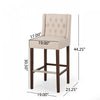 Bruce 30.5" Counter Height Bar Stools Set Of 2 With Metal Legs And Fabric Upholstery - Beige | Ensemble De 2 Tabourets De Bar Bruce De 30,5 Po – Hauteur Comptoir – Pattes En Metal Et Tissu Rembourre - Beige
