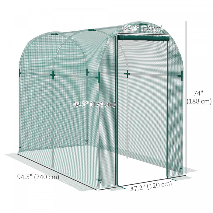 Outsunny 4' X 8' Plant Protection Tent Crop Cage With Door, Green