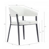 Belle Modern Metal Upholstered Dining Chair in White - Set of 4 | Chaise de salle a manger moderne en metal et tissu Belle, blanche - Lot de 4