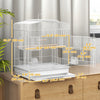 PawHut 23"H Bird Cage for Finches, Canaries Budgies, Parrot Cage with Accessories Handle, White