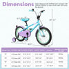 Costway 16" Kids Bike With Adjustable Saddle Handlebar Removable Training Wheels Handbrake Blue