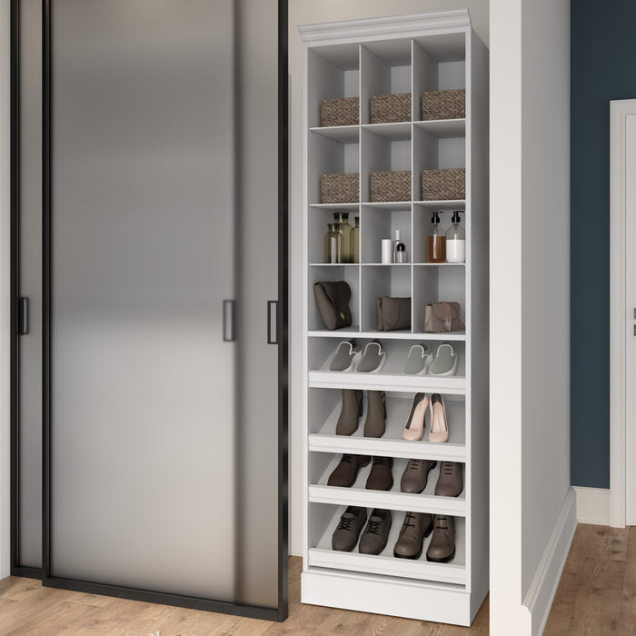 Bestar Versatile 25 W Closet Shoe Organizer - White