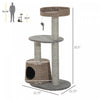 Pawhut Scratching Cat Tree Post Climbing Kitten Pets Kitty Furniture With Toy, Brown|Pawhut Arbre A Chat A Gratter Poteau D'escalade Chaton Animaux Kitty Meubles Avec Jouet Marron