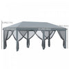 Outsunny 10'x20' Pop Up Canopy Tent With 6 Removable Mesh Sidewalls Gray|Outsunny Tente D'auvent 10'x20' 6 Parois Laterales Maille Amovibles, Gris
