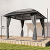 Outsunny 10' x 10' Hardtop Gazebo with UV60+ Polycarbonate Roof & Curtains