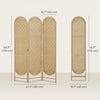 HOMCOM 3 Panel Room Divider, Bohemian Folding Privacy Screen, Natural Wood