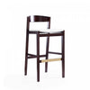 Klismos Mid-Century Modern Wood Upholstered Barstool in Ivory - Set of 2 | Tabouret de bar en bois rembourre ivoire style Klismos mi-siecle moderne - Lot de 2