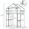 Outsunny Mini Greenhouse, Walk-in Greenhouse With 4 Shelves, Roll-up Door|Outsunny Mini Serre, Serre De Plain-pied Avec 4 Etageres, Porte Enroulable