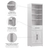 Bestar Key West 25 W Closet Organizer with Drawer & Doors - Pure White Oak|Organisateur de garde-robe Key West de Bestar de 25 po (L) avec tiroir et portes - blanc chêne solide