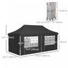 Outsunny 10 X 20ft Pop Up Canopy Tent With 6 Removable Sidewalls, Height Adjustable Large Instant Sh|Outsunny 20x10 Tente Pop Up Canopy Ajustable W/ Flanc, Gris