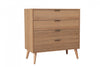 Flashby Chest With 4 Drawers - Faux Natural Wood | Commode Flashby Avec 4 Tiroirs - Faux Bois Naturel