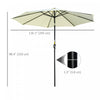Outsunny 10' X 8' Round Market Umbrella, Beige